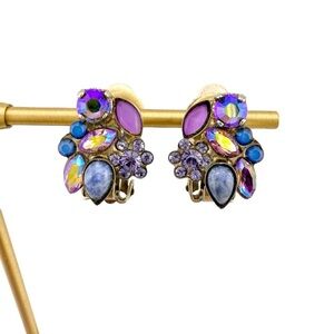 Sorrelli Earrings in Purple and Blue Crystals